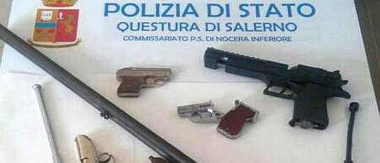 Armi da fuoco sequestrate a Nocera Inferiore dalla Polizia