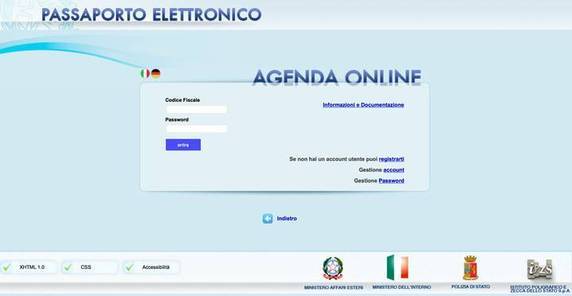 Nuova Agenda Passaporti on line