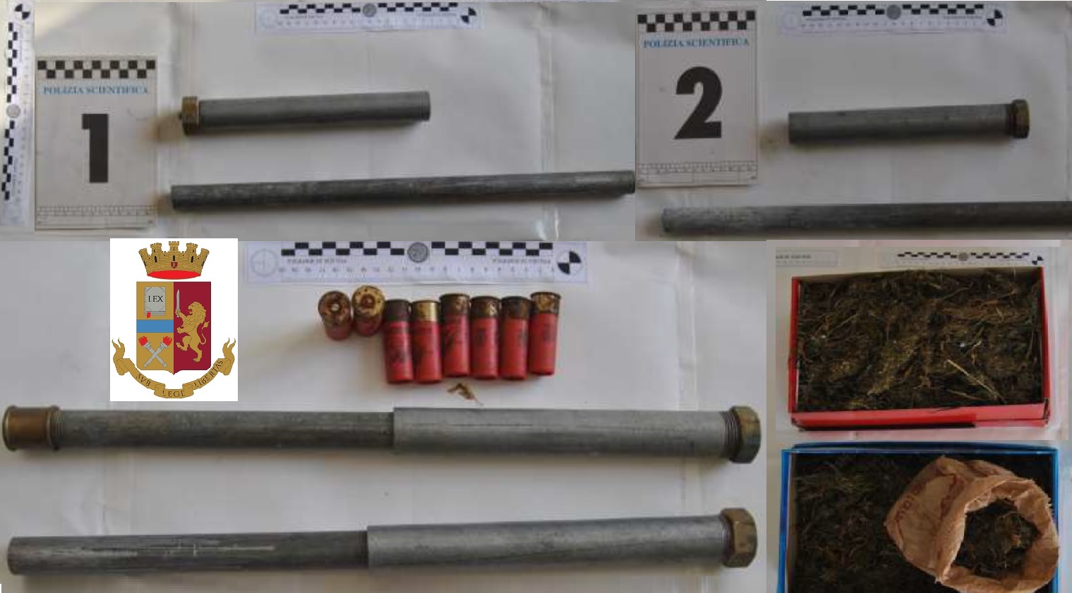 armi clandestine, munizioni e marijuana sequestrati