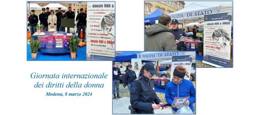 Modena, 8 marzo 2024: la Polizia di Stato in piazza per rinnovare il suo impegno contro la violenza di genere