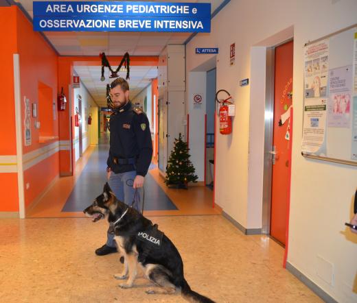 Cani Poliziotto al reparto pediatria dell'ospedale Ca' Foncello