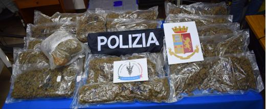 Contrasto alla commercializzazione di stupefacenti.
Arrestato dalla Polizia di Stato spacciatore con 10 Kg. di marijuana