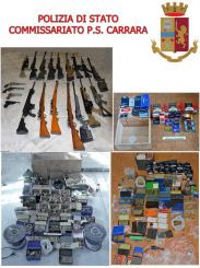 Sequestro ingente di esplosivo, di armi e di munizioni da parte degli Agenti del Commissariato di P.S. di Carrara