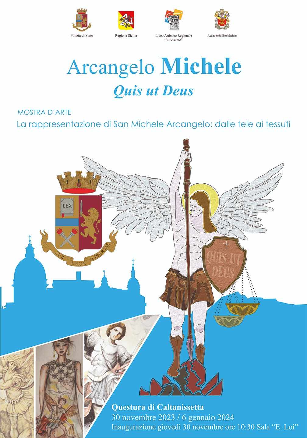 Caltanissetta, presentazione in Questura della mostra dal titolo "Quis ut Deus" – “La rappresentazione di San Michele Arcangelo: dalle tele ai tessuti”.