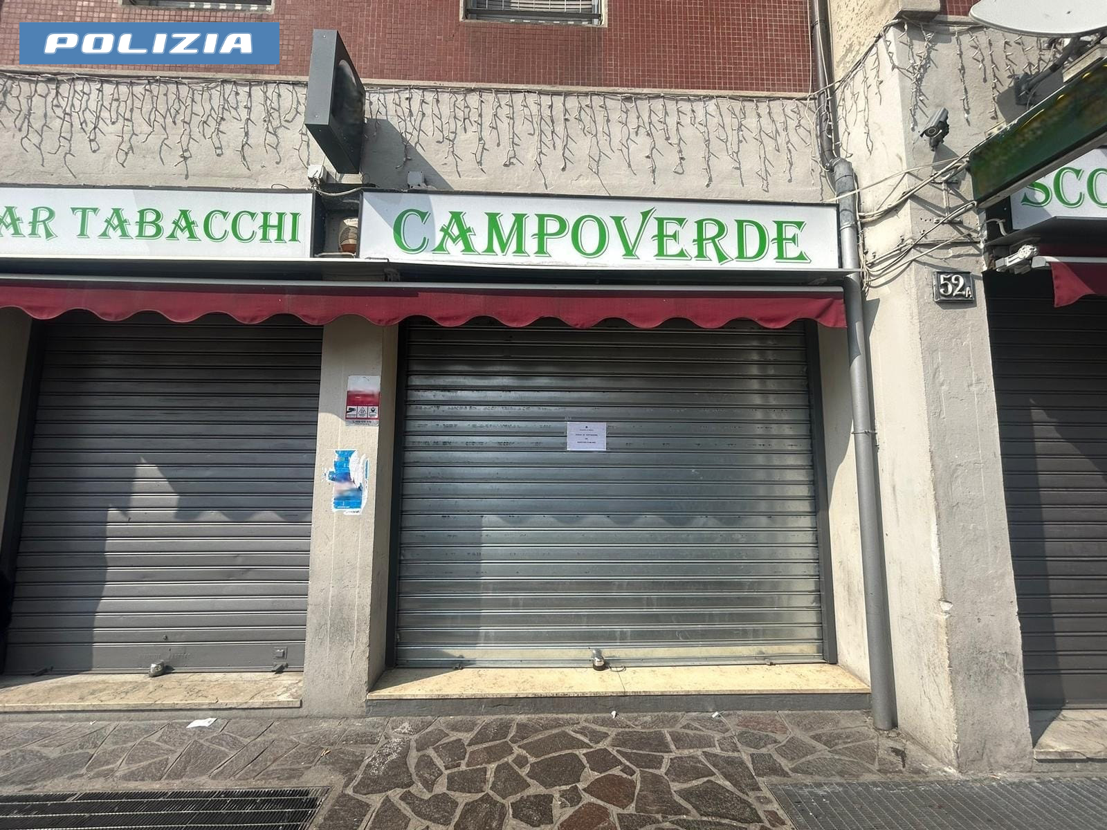 Il Questore di Milano sospende la licenza per 10 gg al Bar Tabacchi Campoverde