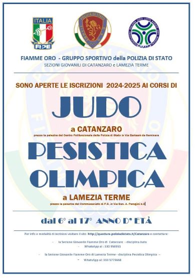 Locandina Fiamme Oro Catanzaro Lamezia Terme 2024-2025