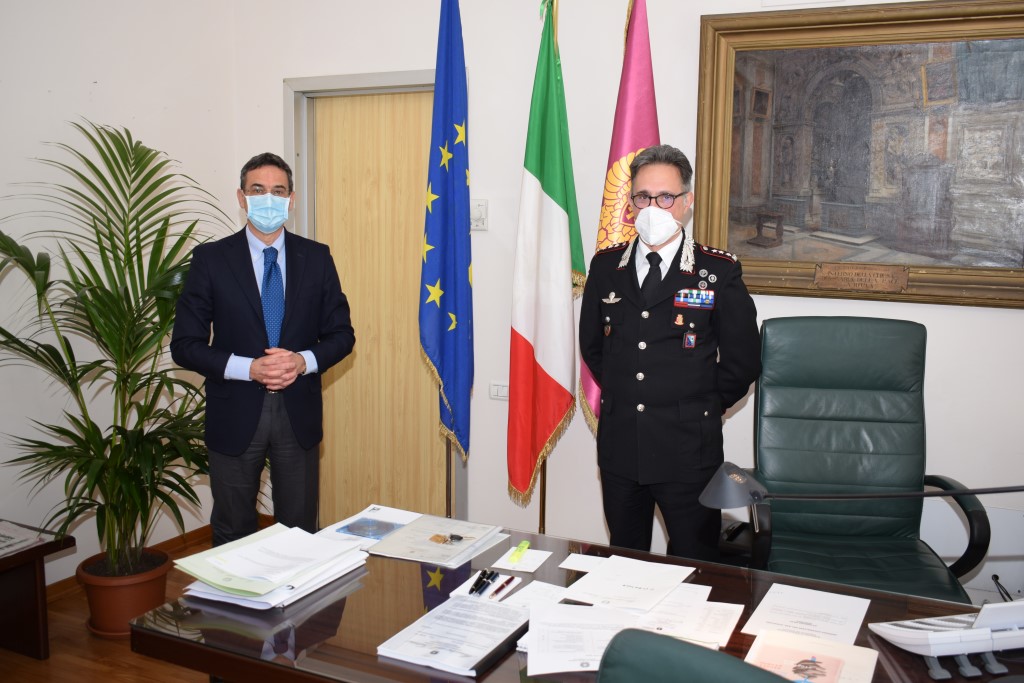 Il Comandante dei Carabinieri Col. Giorgio Tommaseo fa visita al Questore della Provincia di Ascoli Piceno