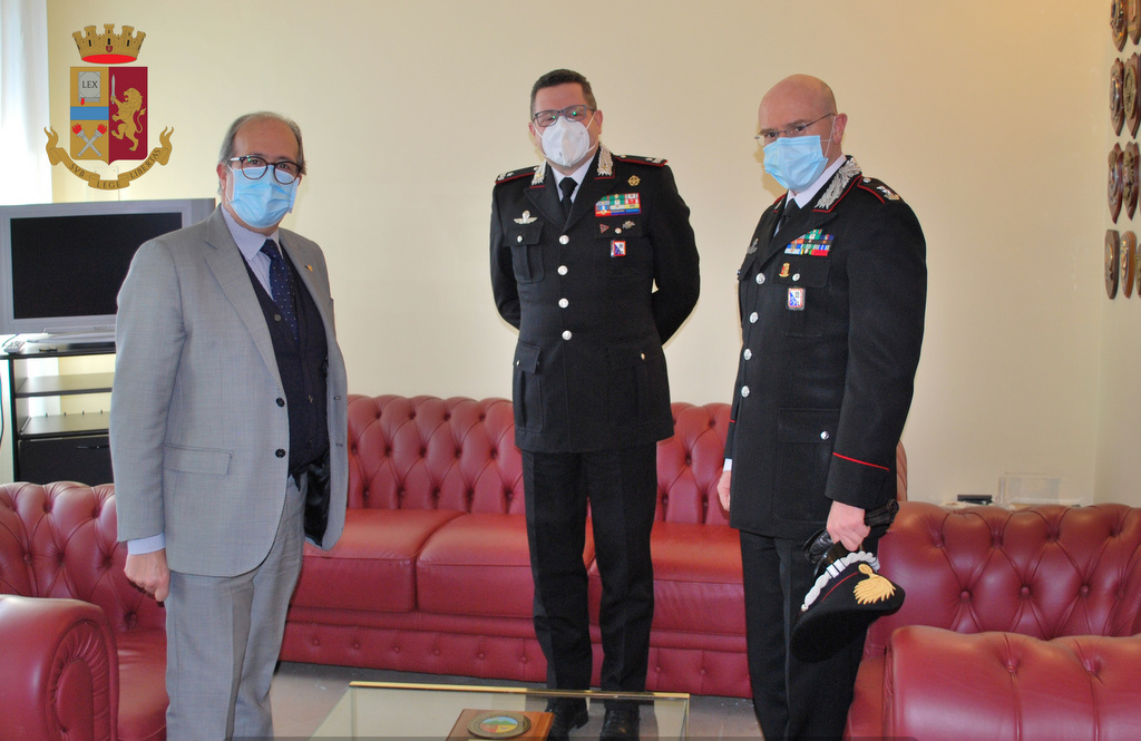 Il Comandante della Legione Carabinieri Basilicata Generale Raffaele Covetti in visita dal Questore