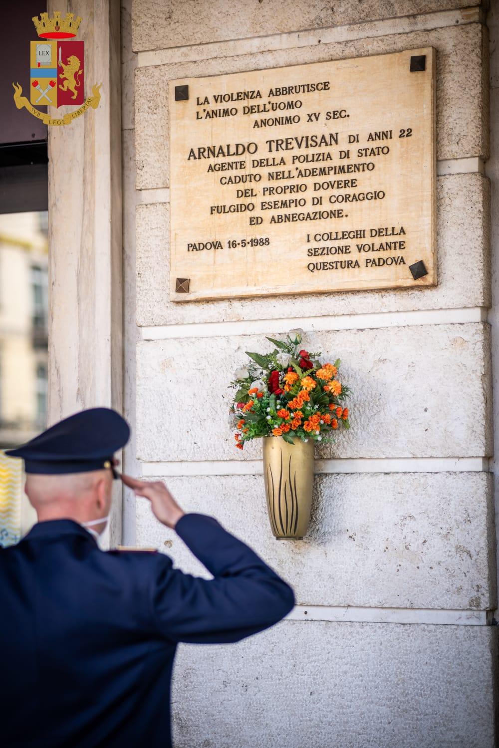 Padova 15.05.2021 Commemorazione dell’Agente di P.S Trevisan Arnaldo, vittima del dovere.