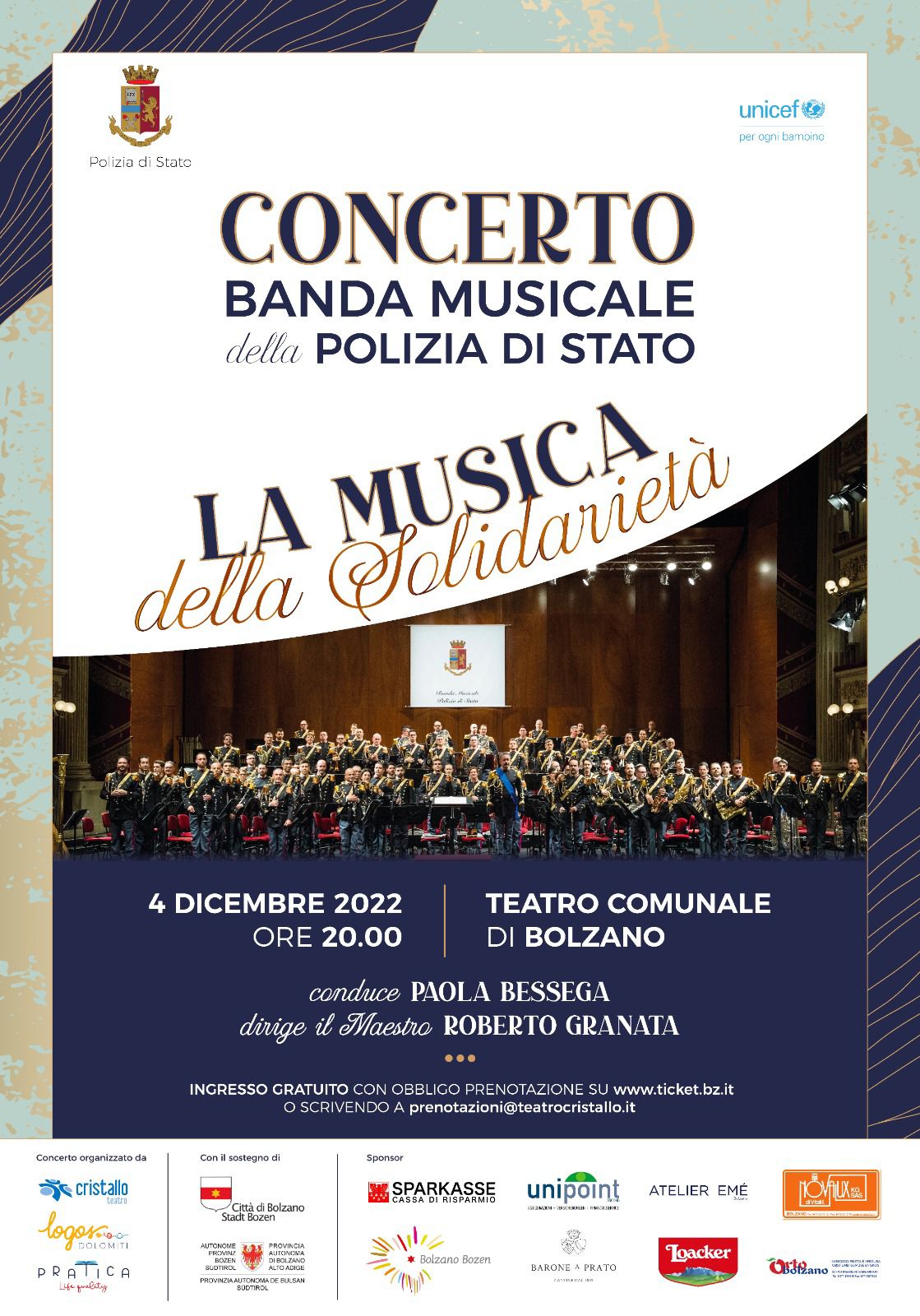 Manifesto Bolzano Banda Musicale della Polizia di Stato