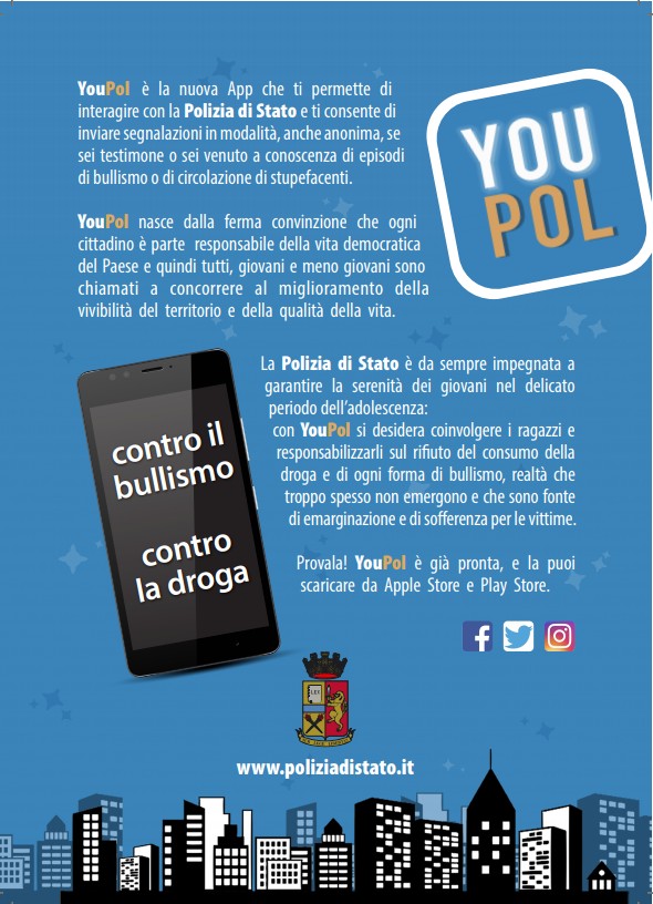 Attivata anche a Grosseto la nuova App YOUPOL per le segnalazioni alla Polizia di Stato
