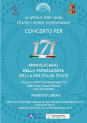 Pordenone,  12 aprile 2023 - Teatro Verdi.  Concerto per il 171° Anniversario di Fondazione della Polizia di Stato.